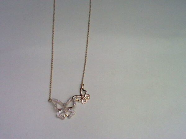 10KT 0.07CT D-NECKLACE "BUTTERFLY"