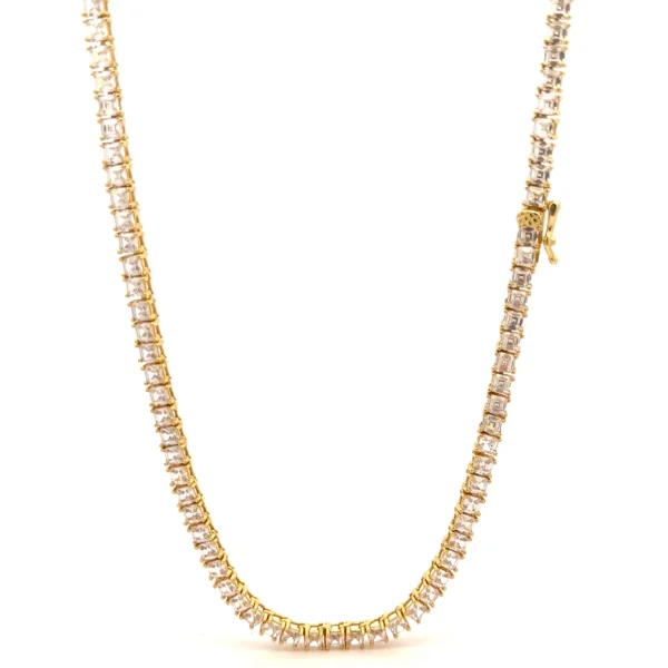 ORIN 3MM CZ ICED OUT TENNIS 925 SILVER CHAIN