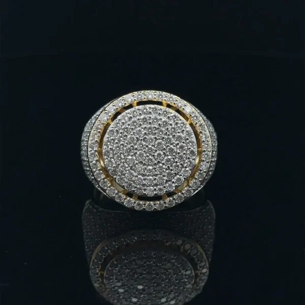 VELOCE 925 MOISSANITE MENS YELLOW GOLD ICED OUT RING