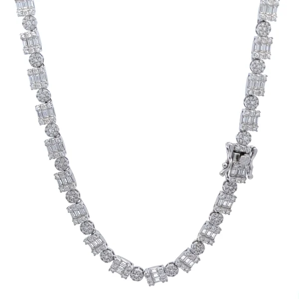 ORIN 12.70 CTW 5 MM RHODIUM 925 SILVER MOISSANITE ICED OUT CHAIN