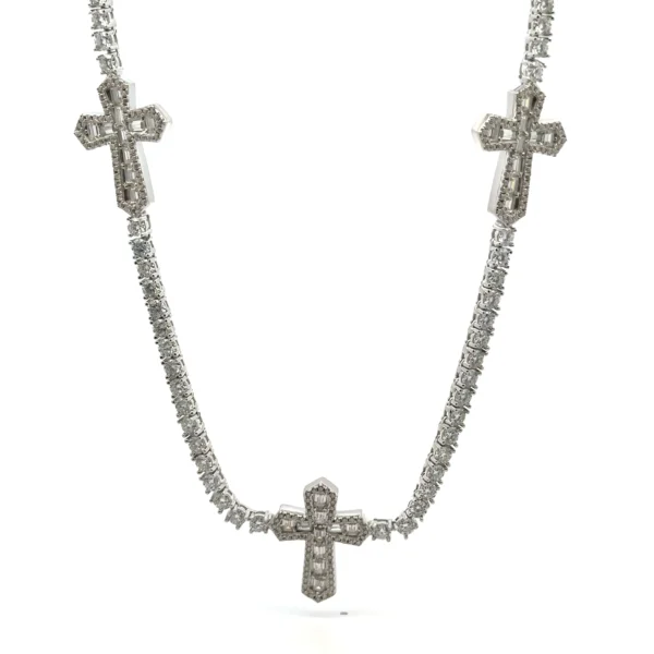 XYRIS 3MM 925 SILVER MOISSANITE ICED OUT CHAIN