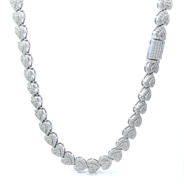 NERIS 8.1 CTW 7 MM RHODIUM 925 SILVER MOISSANITE ICED OUT CHAIN