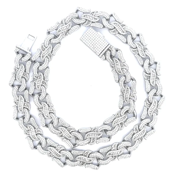 KYRAN 19.99 CTW 20" RHODIUM 925 SILVER MOISSANITE ICED OUT CHAIN