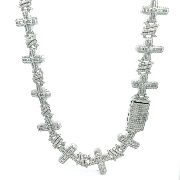 BRITHOR 21.08 CTW 20" RHODIUM 925 SILVER MOISSANITE ICED OUT CHAIN