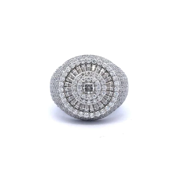 KIAN 925 MOISSANITE RHODIUM ICED OUT RING