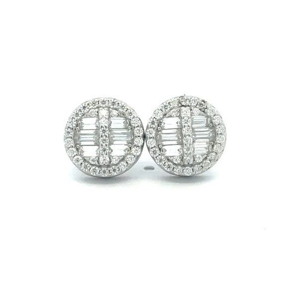LYRIELLA 1.25 CTW 925 RHODIUM 925 SILVER MOISSANITE ICED OUT EARRINGS