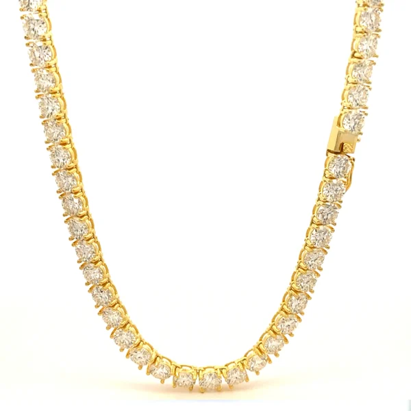 MIRA 64.8 CTW 6 MM 20" GOLD 925 SILVER MOISSANITE ICED OUT CHAIN