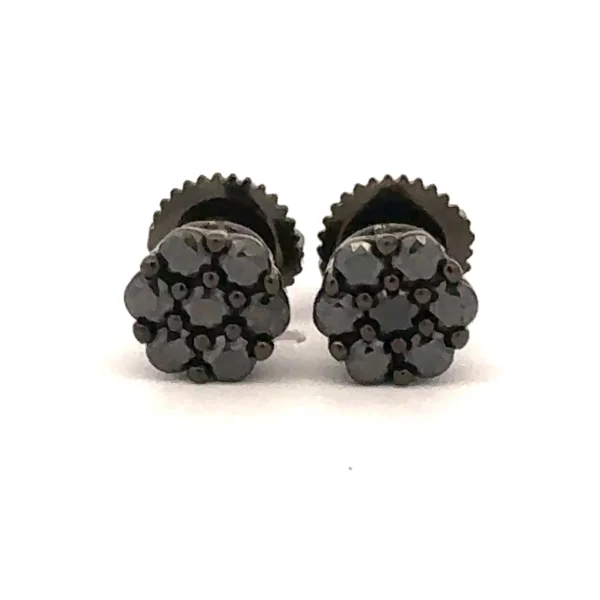 RYLITH 0.45 CTW 925 SILVER BLACK MOISSANITE ICED OUT EARRING