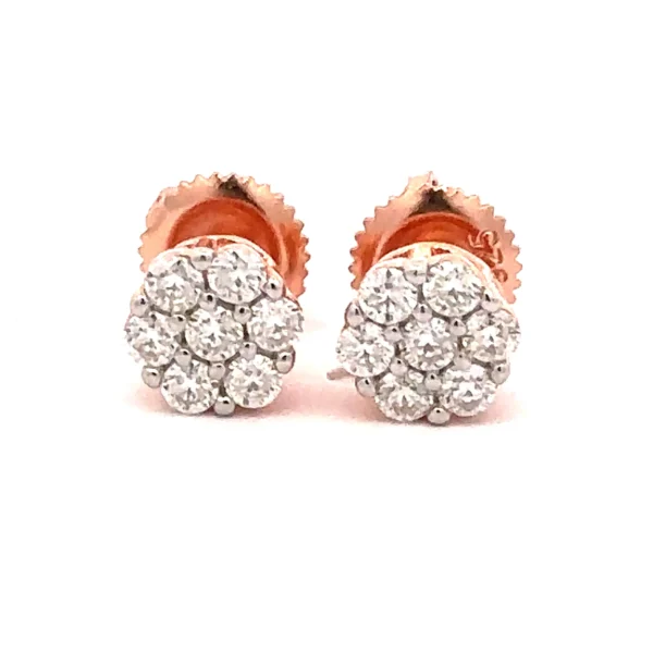 RYLITH 0.46 CTW 925 SILVER ROSE GOLD MOISSANITE ICED OUT EARRING